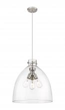 Innovations Lighting 410-3PL-SN-G412-18CL - Newton Bell - 3 Light - 18 inch - Satin Nickel - Cord hung - Pendant