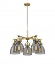 Innovations Lighting 410-5CR-BB-G412-7SM - Newton Bell - 5 Light - 26 inch - Brushed Brass - Chandelier