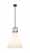 Innovations Lighting 411-1SL-BK-G411-16WH - Newton Cone - 1 Light - 16 inch - Matte Black - Cord hung - Pendant