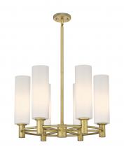 Innovations Lighting 434-6CR-BB-G434-12WH - Crown Point - 6 Light - 24 inch - Brushed Brass - Chandelier