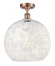 Innovations Lighting 516-1C-AC-G1216-14WM - White Mouchette - 1 Light - 14 inch - Antique Copper - Semi-Flush Mount