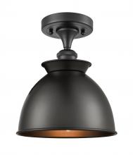 Innovations Lighting 516-1C-BK-M14-BK - Adirondack - 1 Light - 8 inch - Matte Black - Semi-Flush Mount