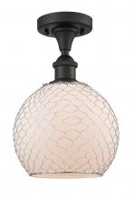 Innovations Lighting 516-1C-OB-G121-8CSN - Farmhouse Chicken Wire - 1 Light - 8 inch - Oil Rubbed Bronze - Semi-Flush Mount