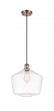 Innovations Lighting 516-1P-AC-G652-12 - Cindyrella - 1 Light - 12 inch - Antique Copper - Cord hung - Mini Pendant