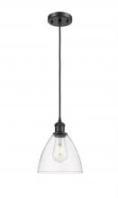 Innovations Lighting 516-1P-BK-GBD-752 - Bristol - 1 Light - 8 inch - Matte Black - Cord hung - Mini Pendant