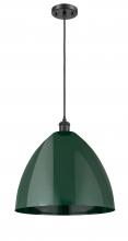 Innovations Lighting 516-1P-BK-MBD-16-GR - Plymouth - 1 Light - 16 inch - Matte Black - Cord hung - Mini Pendant