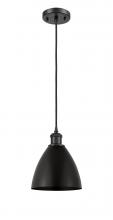 Innovations Lighting 516-1P-BK-MBD-75-BK - Bristol - 1 Light - 8 inch - Matte Black - Cord hung - Mini Pendant