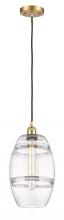 Innovations Lighting 516-1P-SG-G557-8CL - Vaz - 1 Light - 8 inch - Satin Gold - Cord hung - Mini Pendant