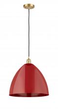 Innovations Lighting 516-1P-SG-MBD-16-RD - Plymouth - 1 Light - 16 inch - Satin Gold - Cord hung - Mini Pendant