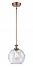 Innovations Lighting 516-1S-AC-G124 - Athens - 1 Light - 8 inch - Antique Copper - Mini Pendant