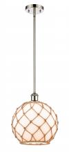 Innovations Lighting 516-1S-PN-G121-10RB - Farmhouse Rope - 1 Light - 10 inch - Polished Nickel - Mini Pendant