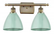 Innovations Lighting 516-2W-AB-MBD-75-SF - Plymouth - 2 Light - 18 inch - Antique Brass - Bath Vanity Light