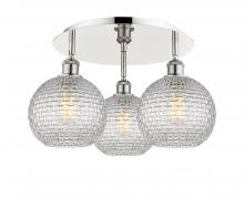 Innovations Lighting 516-3C-PN-G122C-8CL - Athens - 3 Light - 20 inch - Polished Nickel - Flush Mount