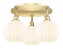 Innovations Lighting 516-3C-SG-G1217-8WV - White Venetian - 3 Light - 20 inch - Satin Gold - Flush Mount