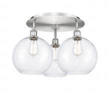 Innovations Lighting 516-3C-SN-G122-10 - Athens - 3 Light - 22 inch - Satin Nickel - Flush Mount