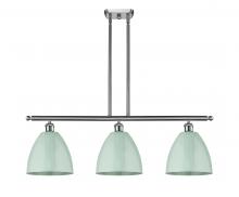 Innovations Lighting 516-3I-SN-MBD-9-SF - Plymouth - 3 Light - 36 inch - Brushed Satin Nickel - Cord hung - Island Light