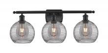 Innovations Lighting 516-3W-BK-G1213-8SM - Athens Deco Swirl - 3 Light - 28 inch - Matte Black - Bath Vanity Light