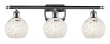 Innovations Lighting 516-3W-PC-G1216-6WM - White Mouchette - 3 Light - 26 inch - Polished Chrome - Bath Vanity Light