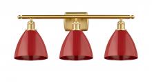 Innovations Lighting 516-3W-SG-MBD-75-RD - Plymouth - 3 Light - 28 inch - Satin Gold - Bath Vanity Light