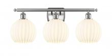 Innovations Lighting 516-3W-SN-G1217-8WV - White Venetian - 3 Light - 28 inch - Brushed Satin Nickel - Bath Vanity Light