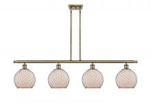 Innovations Lighting 516-4I-AB-G121-8CBK - Farmhouse Chicken Wire - 4 Light - 48 inch - Antique Brass - Cord hung - Island Light