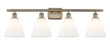 Innovations Lighting 516-4W-AB-GBC-81 - Berkshire - 4 Light - 38 inch - Antique Brass - Bath Vanity Light