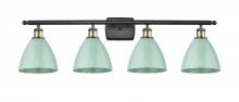 Innovations Lighting 516-4W-BAB-MBD-75-SF - Plymouth - 4 Light - 38 inch - Black Antique Brass - Bath Vanity Light