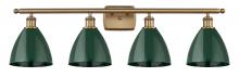 Innovations Lighting 516-4W-BB-MBD-75-GR - Plymouth - 4 Light - 38 inch - Brushed Brass - Bath Vanity Light