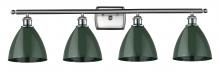 Innovations Lighting 516-4W-SN-MBD-75-GR - Plymouth - 4 Light - 38 inch - Brushed Satin Nickel - Bath Vanity Light