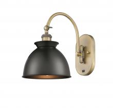 Innovations Lighting 518-1W-BB-M14-BK - Adirondack - 1 Light - 8 inch - Brushed Brass - Sconce