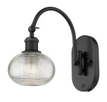 Innovations Lighting 518-1W-BK-G555-6CL - Ithaca - 1 Light - 6 inch - Matte Black - Adjustable Swing Arm