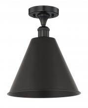 Innovations Lighting 616-1F-BK-MBC-12-BK - Berkshire - 1 Light - 12 inch - Matte Black - Semi-Flush Mount