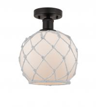 Innovations Lighting 616-1F-OB-G121-8RW - Farmhouse Rope - 1 Light - 8 inch - Oil Rubbed Bronze - Semi-Flush Mount