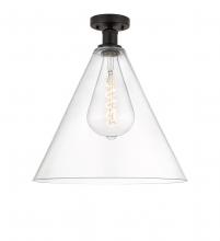 Innovations Lighting 616-1F-OB-GBC-162 - Berkshire - 1 Light - 16 inch - Oil Rubbed Bronze - Semi-Flush Mount