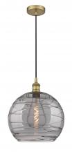 Innovations Lighting 616-1P-BB-G1213-14SM - Athens Deco Swirl - 1 Light - 14 inch - Brushed Brass - Cord hung - Pendant