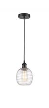 Innovations Lighting 616-1P-BK-G1013 - Belfast - 1 Light - 6 inch - Matte Black - Cord hung - Mini Pendant