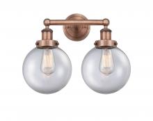 Innovations Lighting 616-2W-AC-G202-8 - Beacon - 2 Light - 17 inch - Antique Copper - Bath Vanity Light