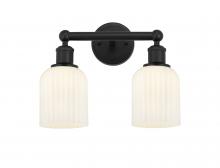 Innovations Lighting 616-2W-BK-G559-5GWH - Bridal Veil - 2 Light - 14 inch - Matte Black - Bath Vanity Light