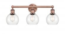 Innovations Lighting 616-3W-AC-G122-6 - Athens - 3 Light - 24 inch - Antique Copper - Bath Vanity Light