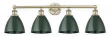 Innovations Lighting 616-4W-AB-MBD-75-GR - Plymouth - 4 Light - 35 inch - Antique Brass - Bath Vanity Light