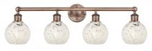 Innovations Lighting 616-4W-AC-G1216-6WM - White Mouchette - 4 Light - 33 inch - Antique Copper - Bath Vanity Light