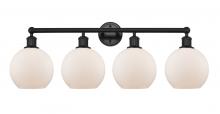 Innovations Lighting 616-4W-BK-G121-8 - Athens - 4 Light - 35 inch - Matte Black - Bath Vanity Light