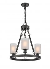 Innovations Lighting 820-BK-G801-LED - Clymer - 3 Light - 20 inch - Matte Black - Chain Hung - Mini Chandelier