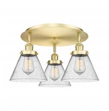 Innovations Lighting 916-3C-SG-G44 - Cone - 3 Light - 20 inch - Satin Gold - Flush Mount