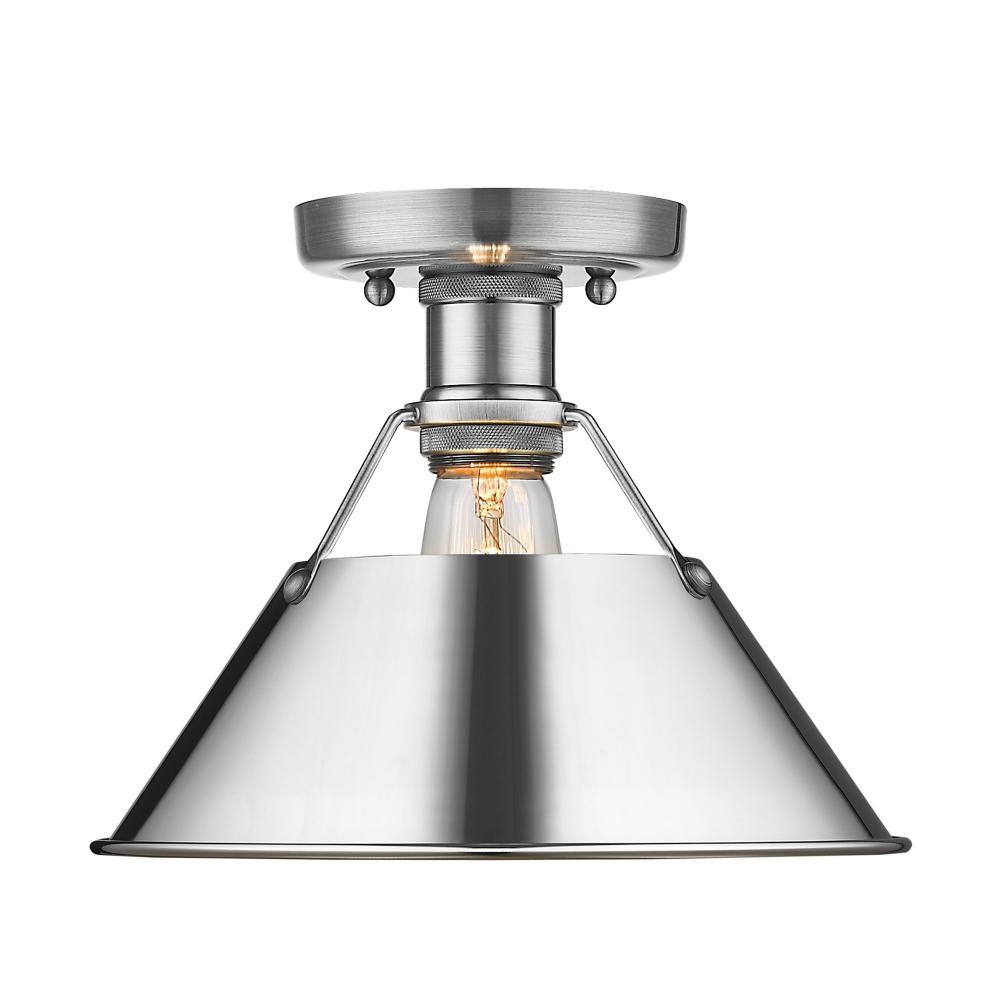 Orwell 1-Light Flush Mount in Pewter with Chrome