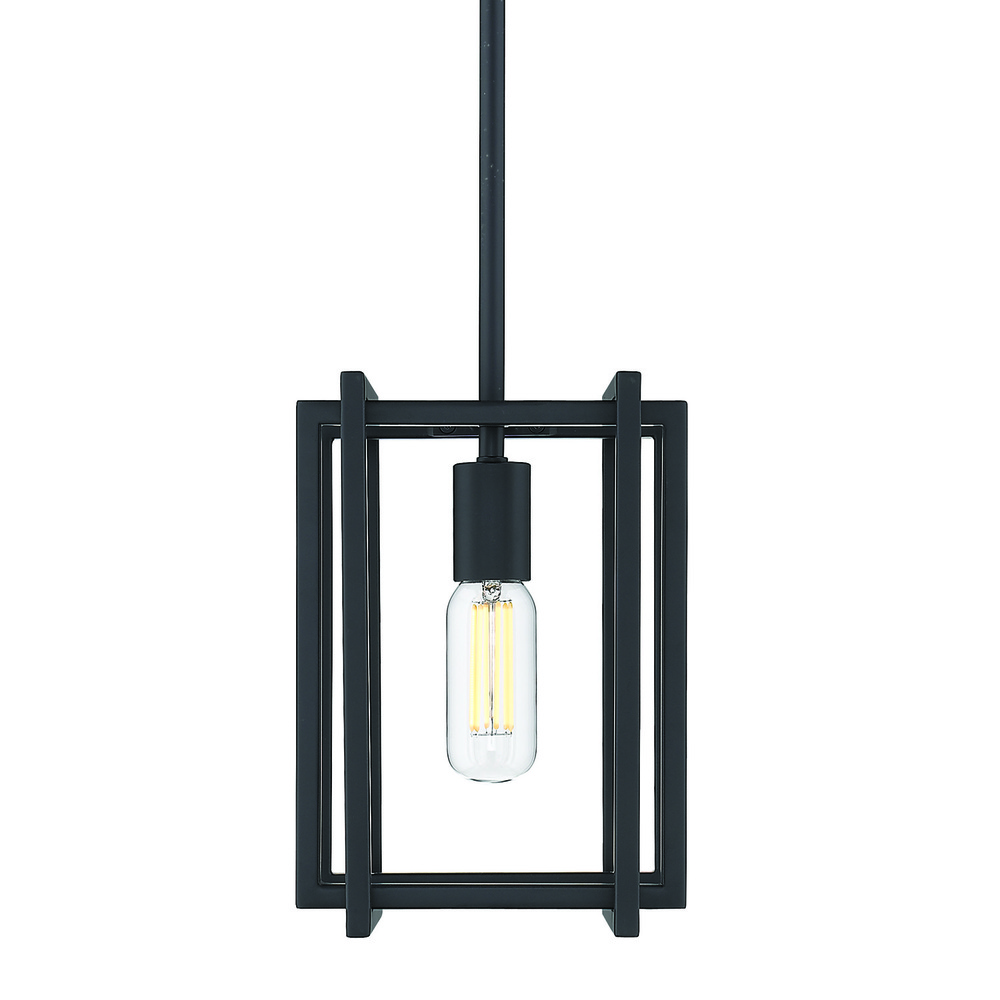 Tribeca Mini Pendant in Matte Black with Matte Black Accents