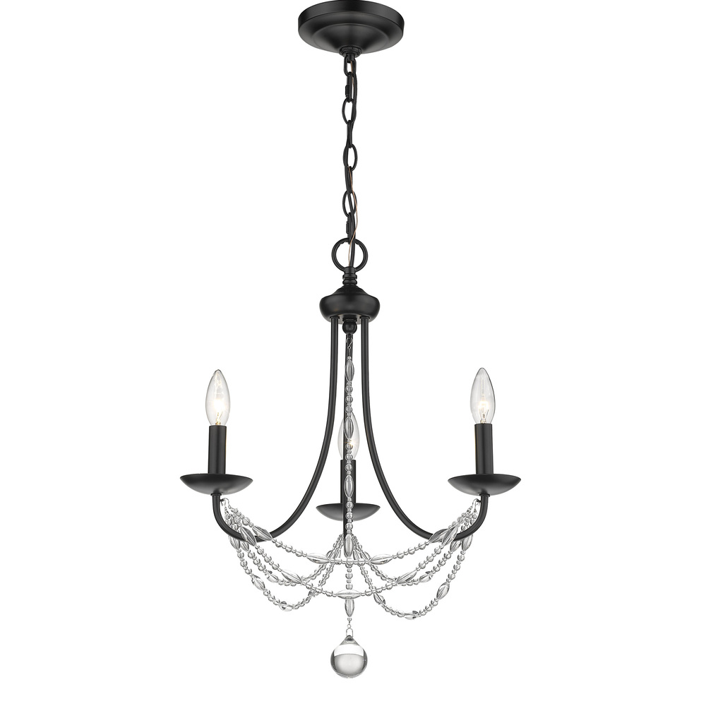 Mirabella Collection 3-Light Mini Chandelier in Black