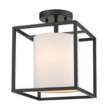 Golden 2243-1SF BLK-MWS - Manhattan Semi-Flush in Matte Black