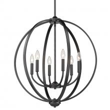 Golden 3167-6 BLK - Colson BLK 6 Light Chandelier in Matte Black