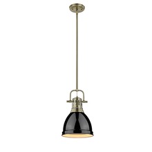 Golden 3604-S AB-BK - Duncan Small Pendant with Rod